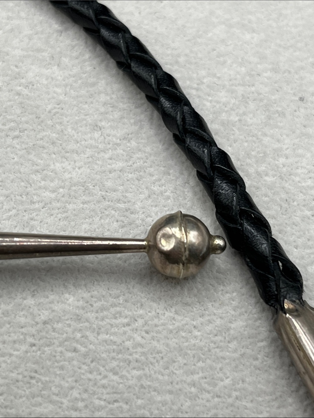 Native American Bolo Tie 36 inches sterling silver inlay Zuni - Picture 9 of 9